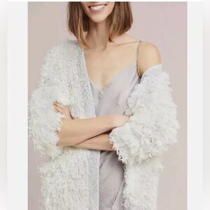 Anthropologie Vanessa Virginia Swiss Alps furry and slightly sparkly sweater